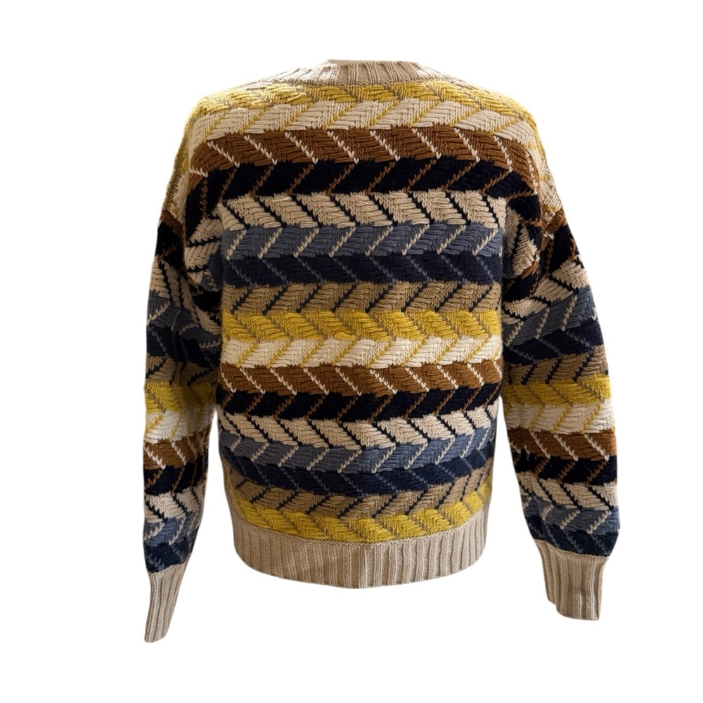 Chevron Patterned Sweater Multicolor Fair Isle Sw… - image 2